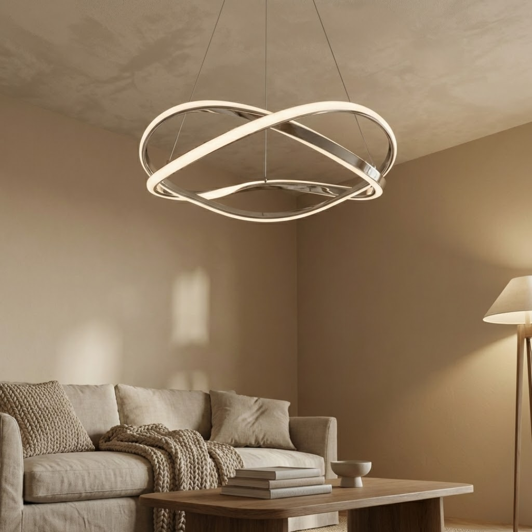 Intertwined Ring LED Pendant Chandelier Ceiling Light Fixture