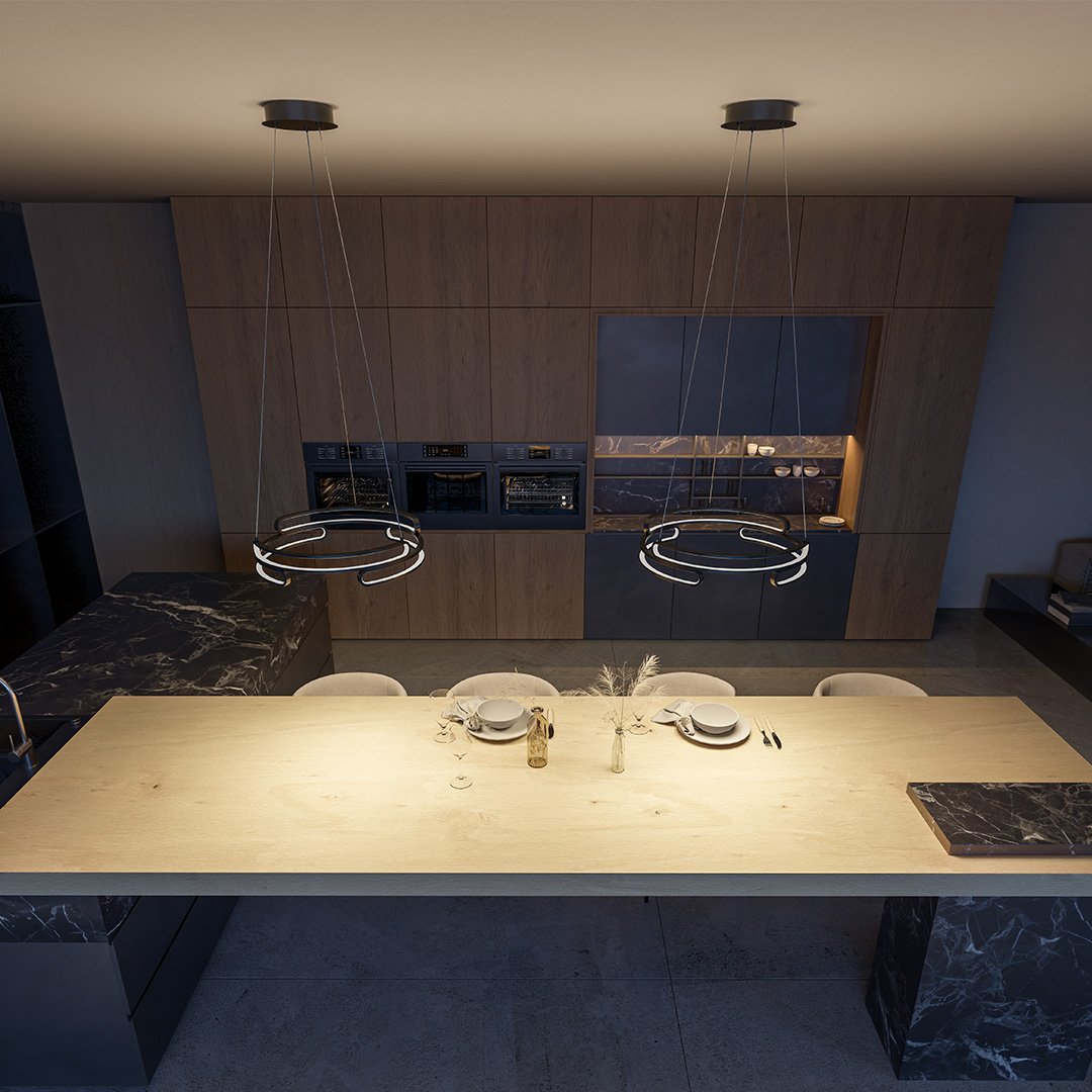 Wilder | LED Pendant Light with Sculptural Rings