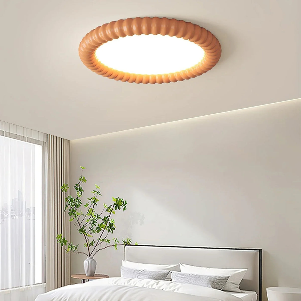 Ashford | LED Flush Mount Ceiling Light with Rippled Frame