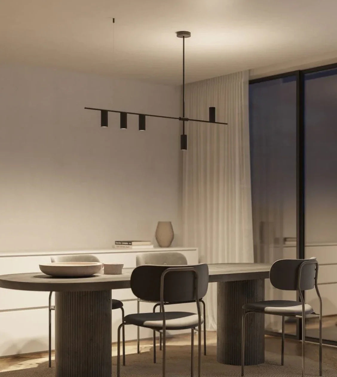 Valente | Linear Pendant Light with Adjustable Cylinders