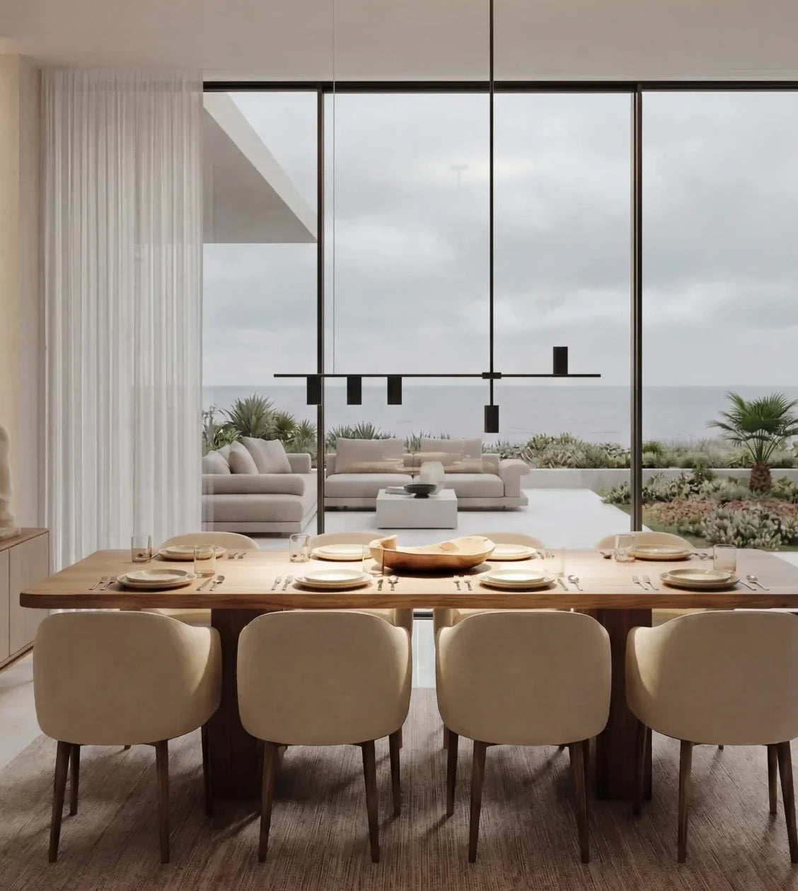 Valente | Linear Pendant Light with Adjustable Cylinders