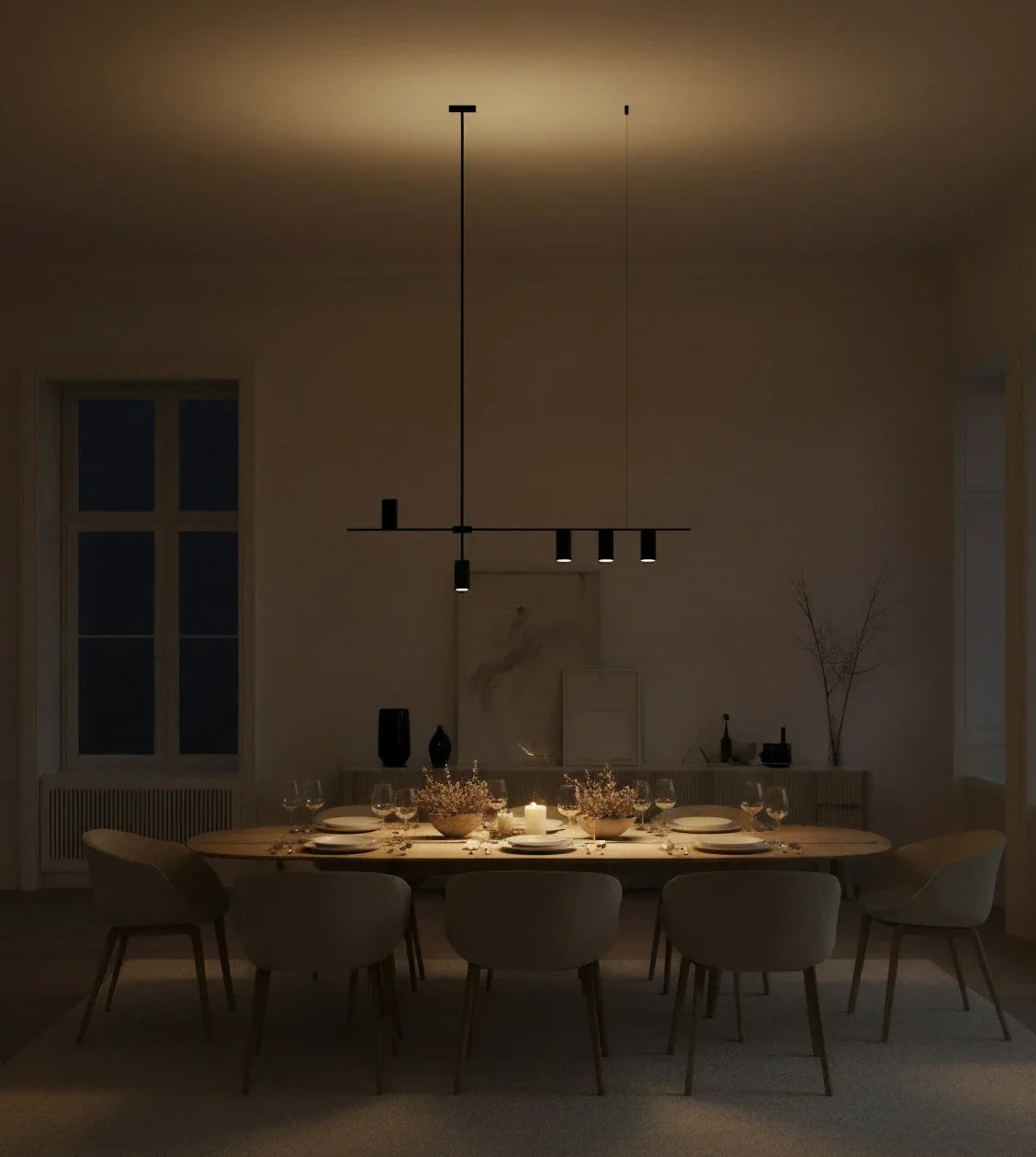 Valente | Linear Pendant Light with Adjustable Cylinders