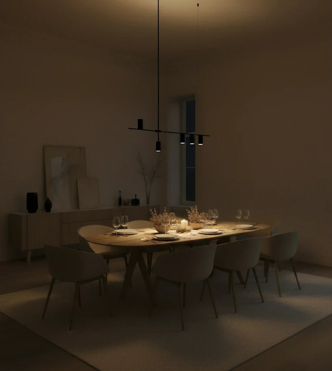 Valente | Linear Pendant Light with Adjustable Cylinders