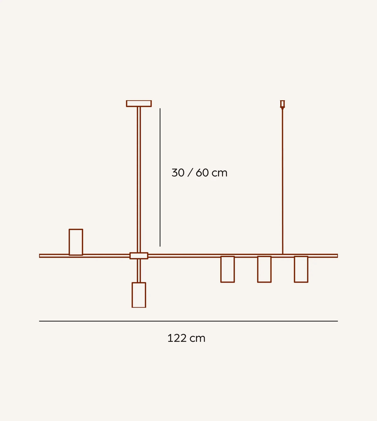 Valente | Linear Pendant Light with Adjustable Cylinders
