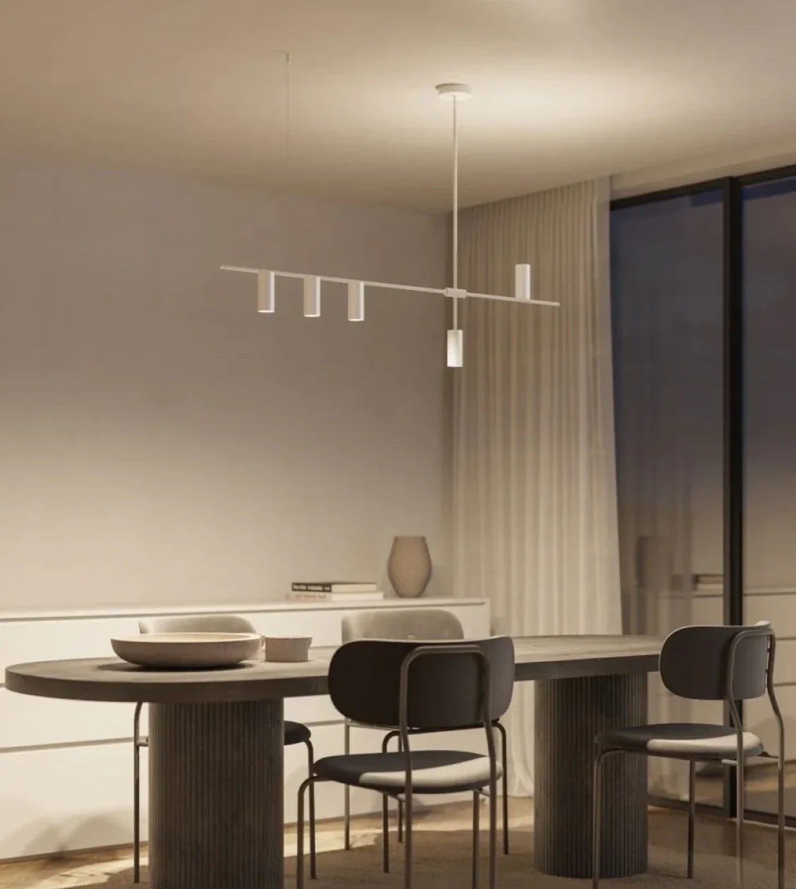Valente | Linear Pendant Light with Adjustable Cylinders