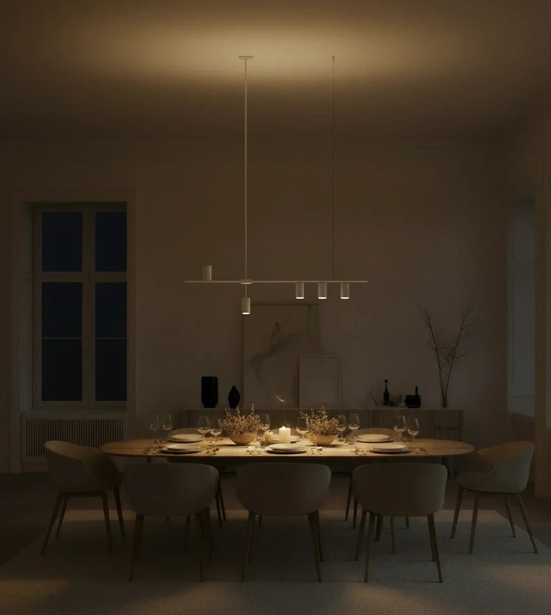 Valente | Linear Pendant Light with Adjustable Cylinders