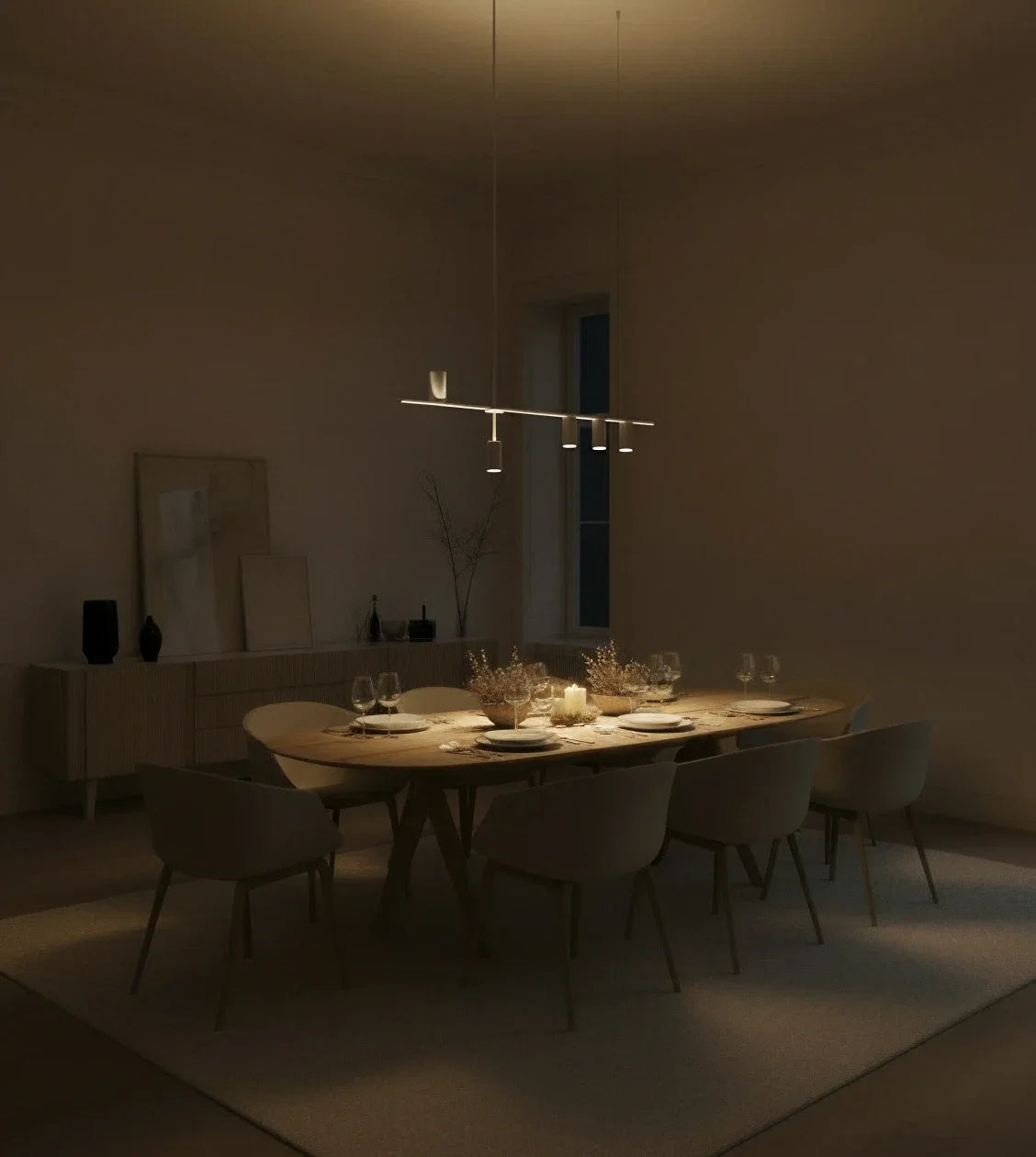 Valente | Linear Pendant Light with Adjustable Cylinders