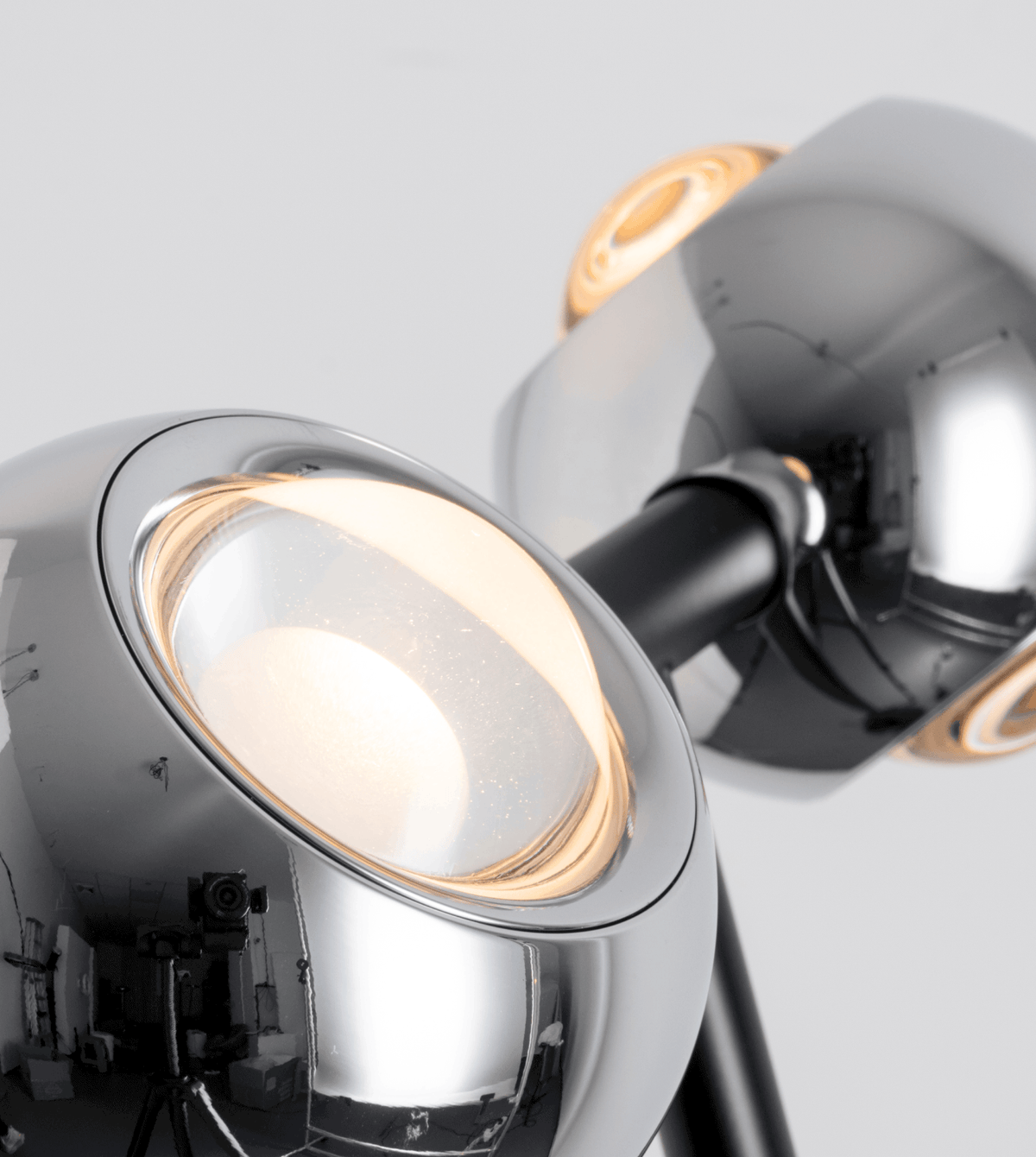 Cyrano | LED Floor Lamp with Adjustable Chrome Heads