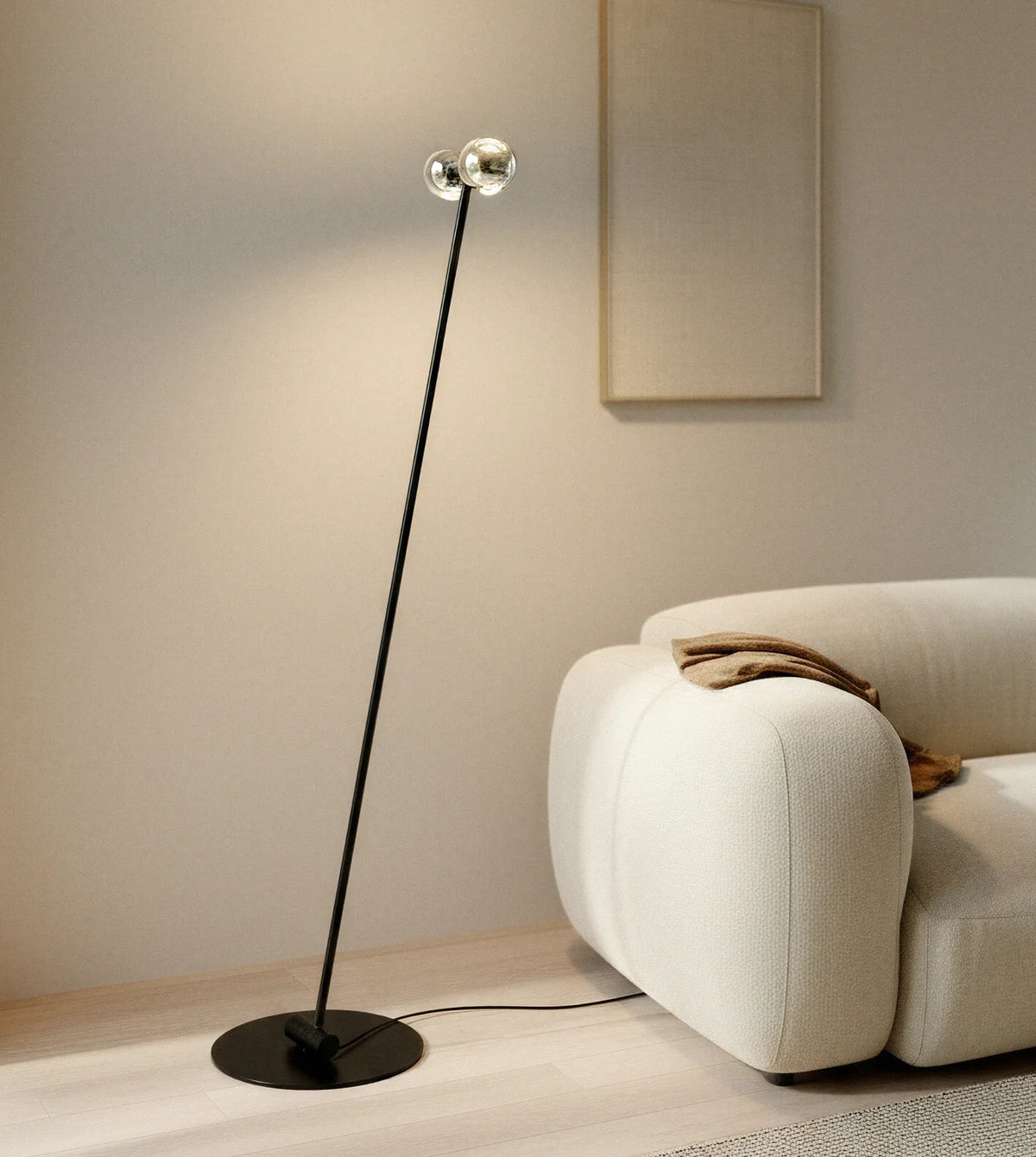 Cyrano | LED Floor Lamp with Adjustable Chrome Heads