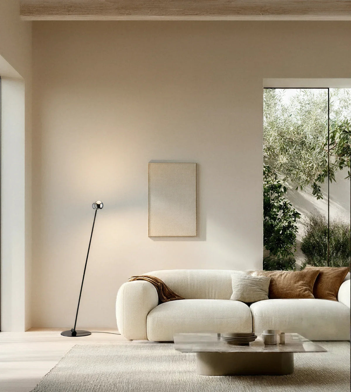 Cyrano | LED Floor Lamp with Adjustable Chrome Heads