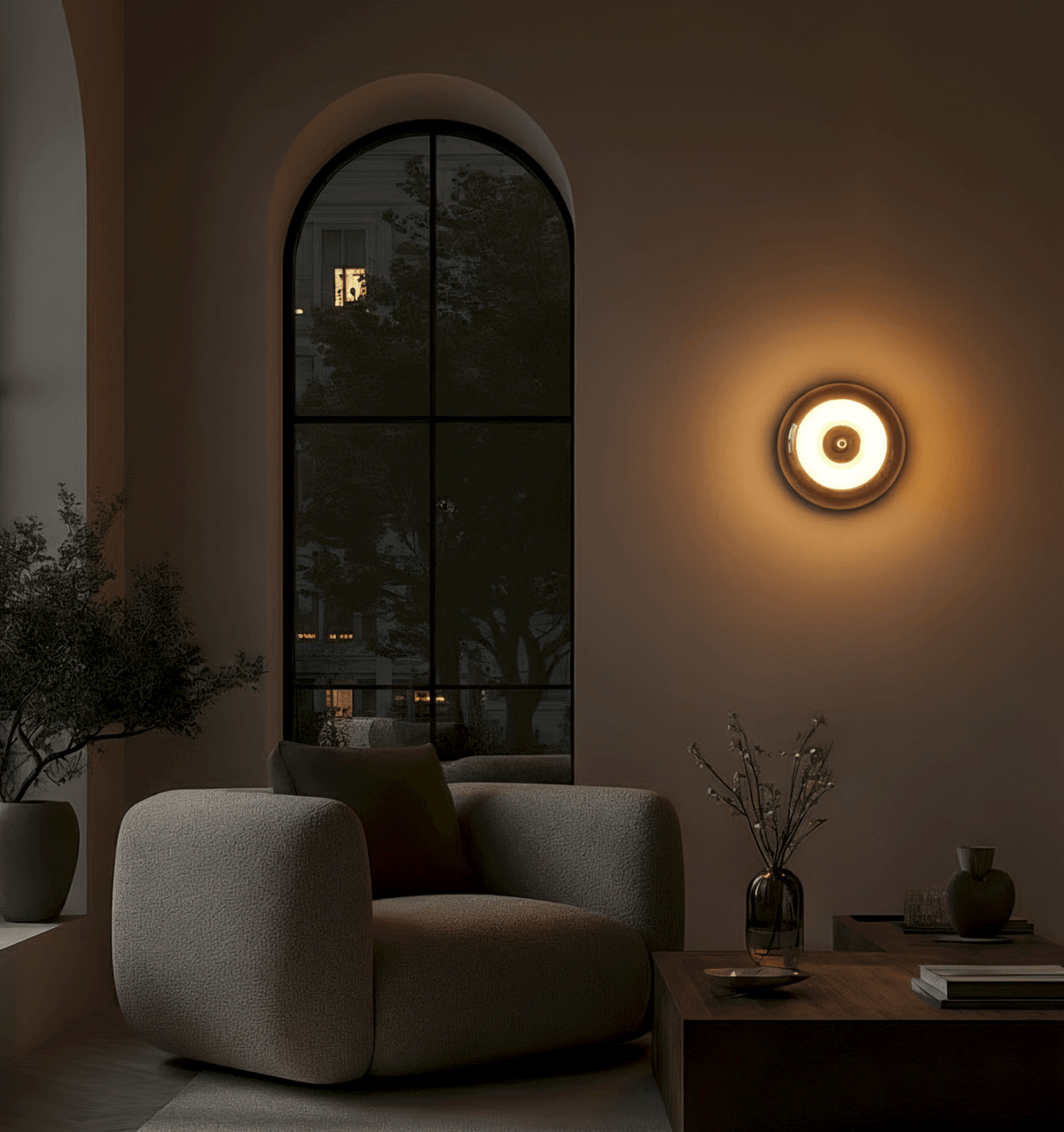 Cirelle | LED Glass Wall Light with Touch Dimmer