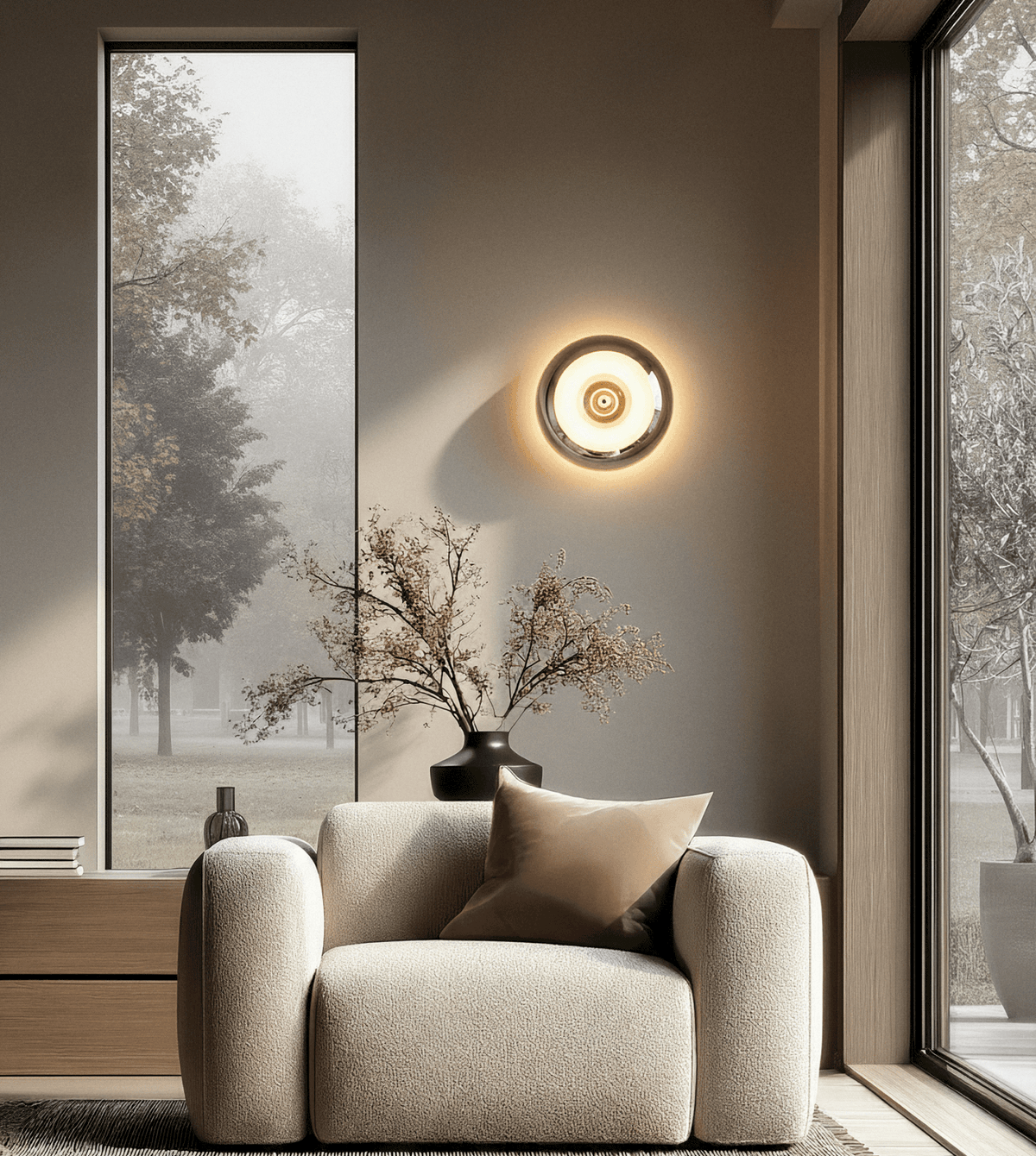 Cirelle | LED Glass Wall Light with Touch Dimmer