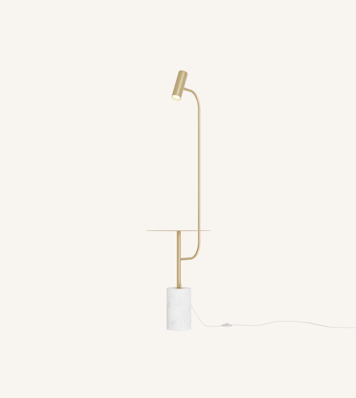 Thalessa | Floor Lamp with Integrated Side Table and Marble Base