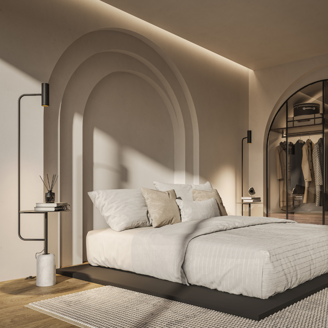 Thalessa | Floor Lamp with Integrated Side Table and Marble Base