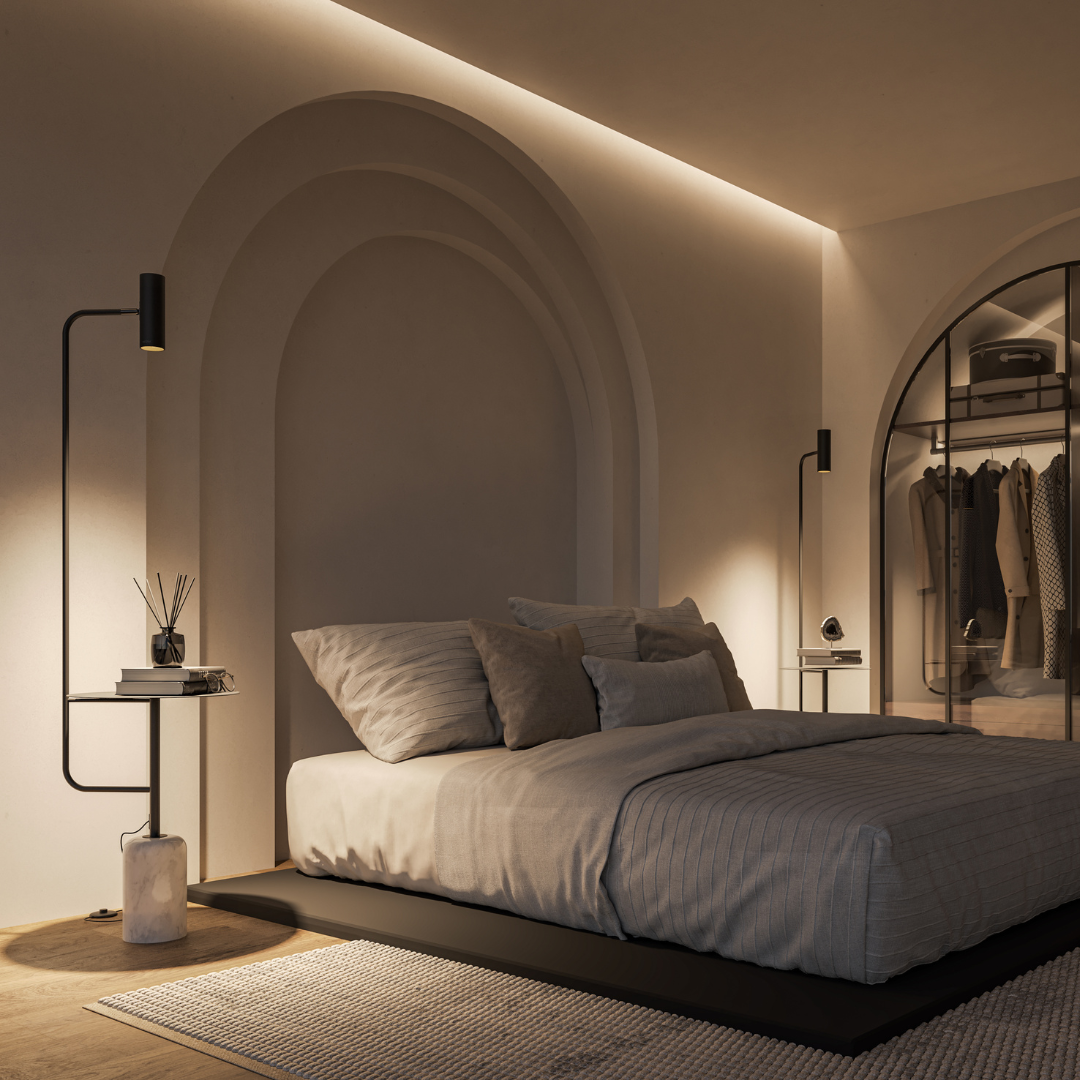 Thalessa | Floor Lamp with Integrated Side Table and Marble Base
