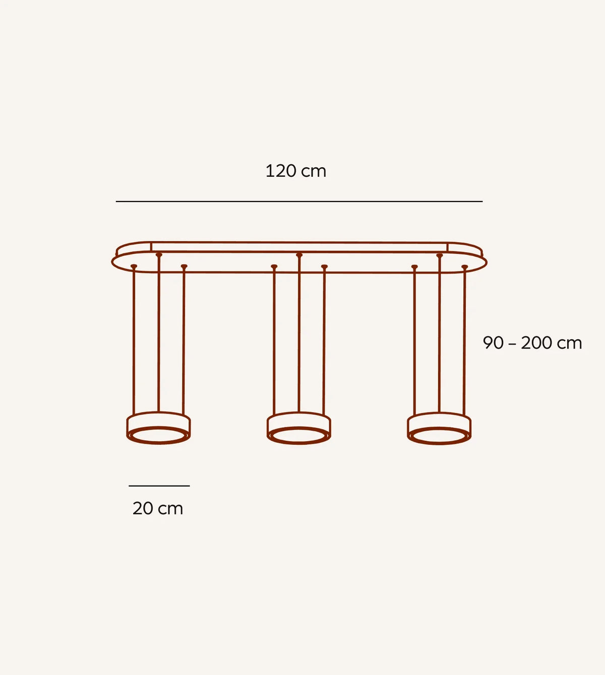 Harmonia | Three-Light Pendant Fixture with Adjustable Cables