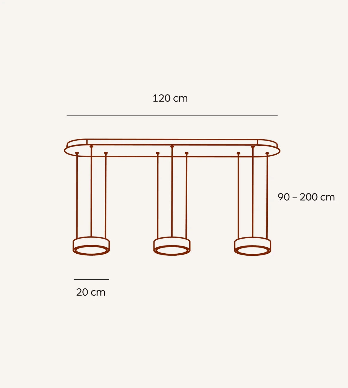 Harmonia | Three-Light Pendant Fixture with Adjustable Cables