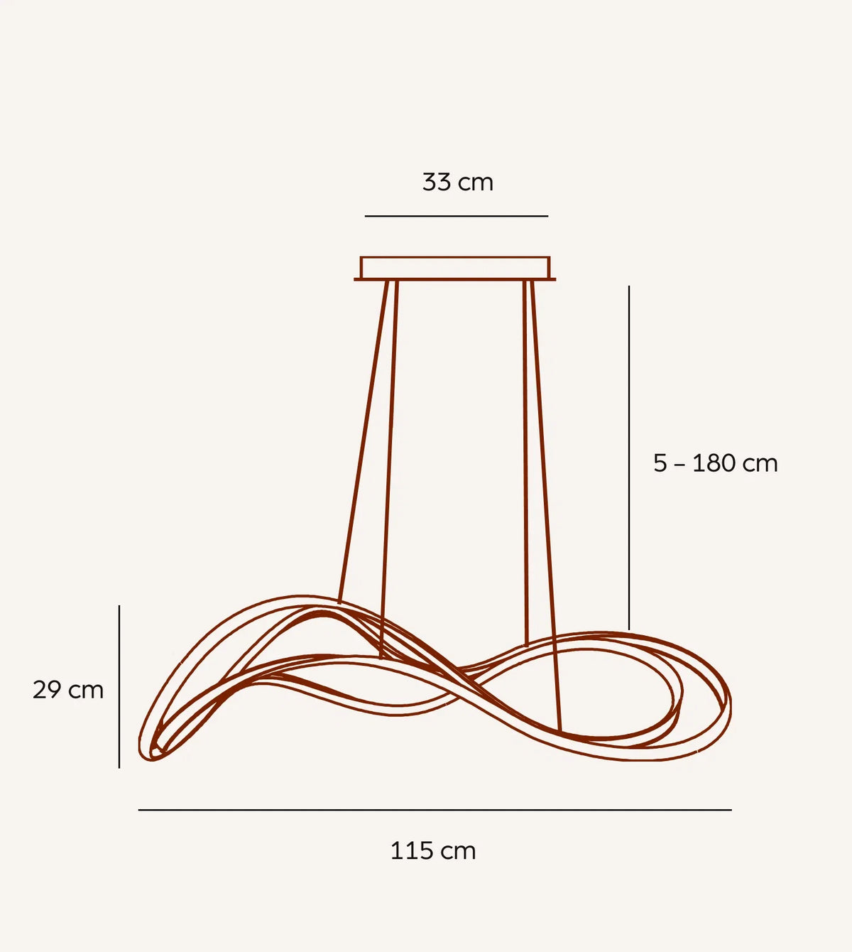 Lyrica | LED Pendant Light with Flowing Wave Design