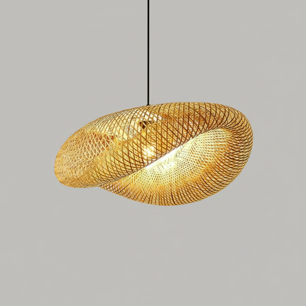 Wavespring | Woven Bamboo Pendant Light
