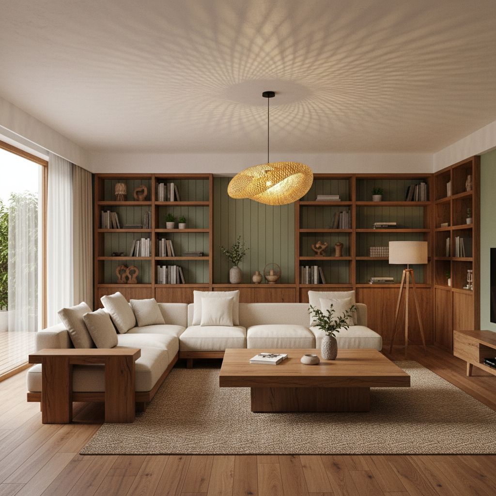 Wavespring | Woven Bamboo Pendant Light
