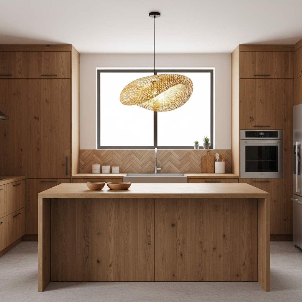Wavespring | Woven Bamboo Pendant Light