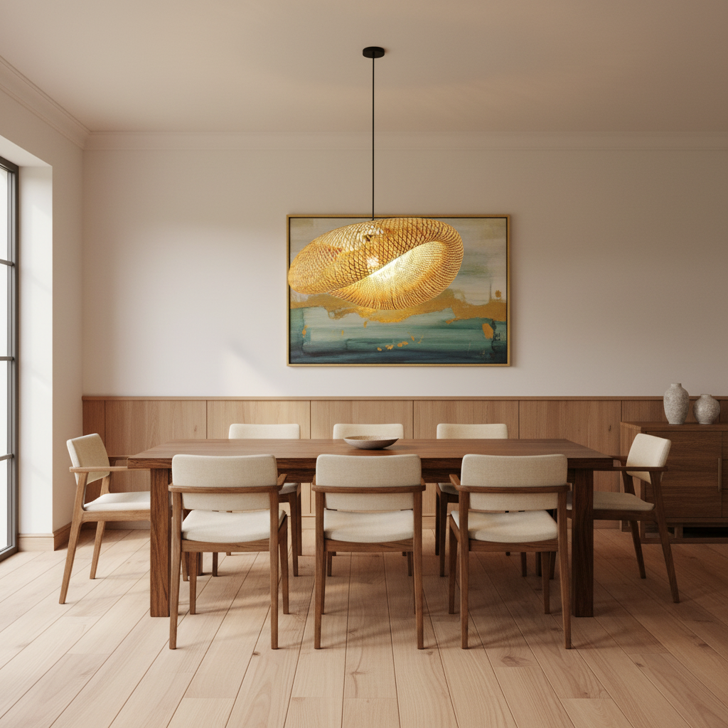 Wavespring | Woven Bamboo Pendant Light