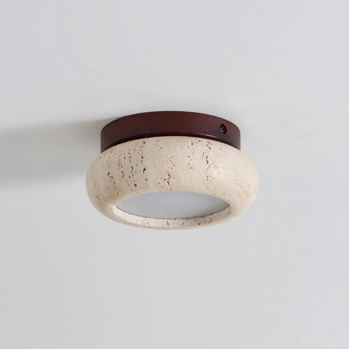 Thessaly | Travertine Stone Ceiling Light with Wood Base