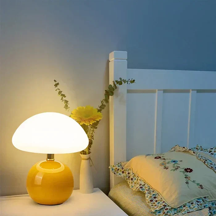 Daphne | Ceramic Mushroom Table Lamp with Three LED Tones