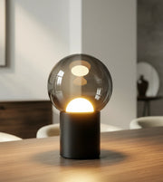 Frost | Globe Table Lamp with Smoked Glass Shade