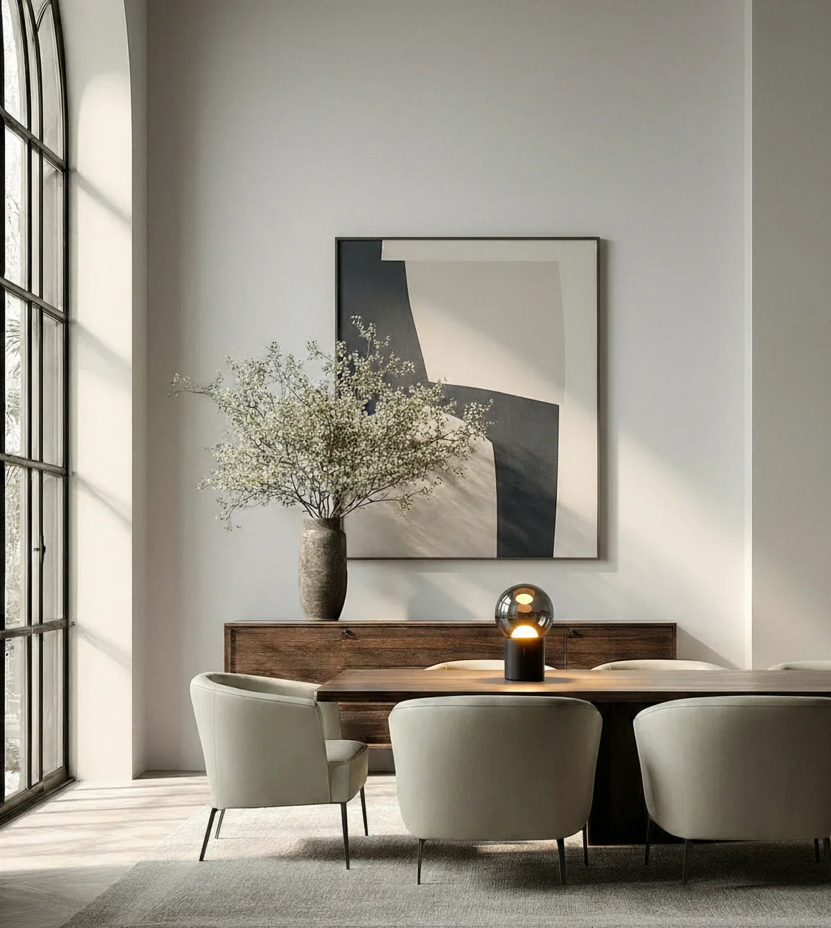 Frost | Globe Table Lamp with Smoked Glass Shade