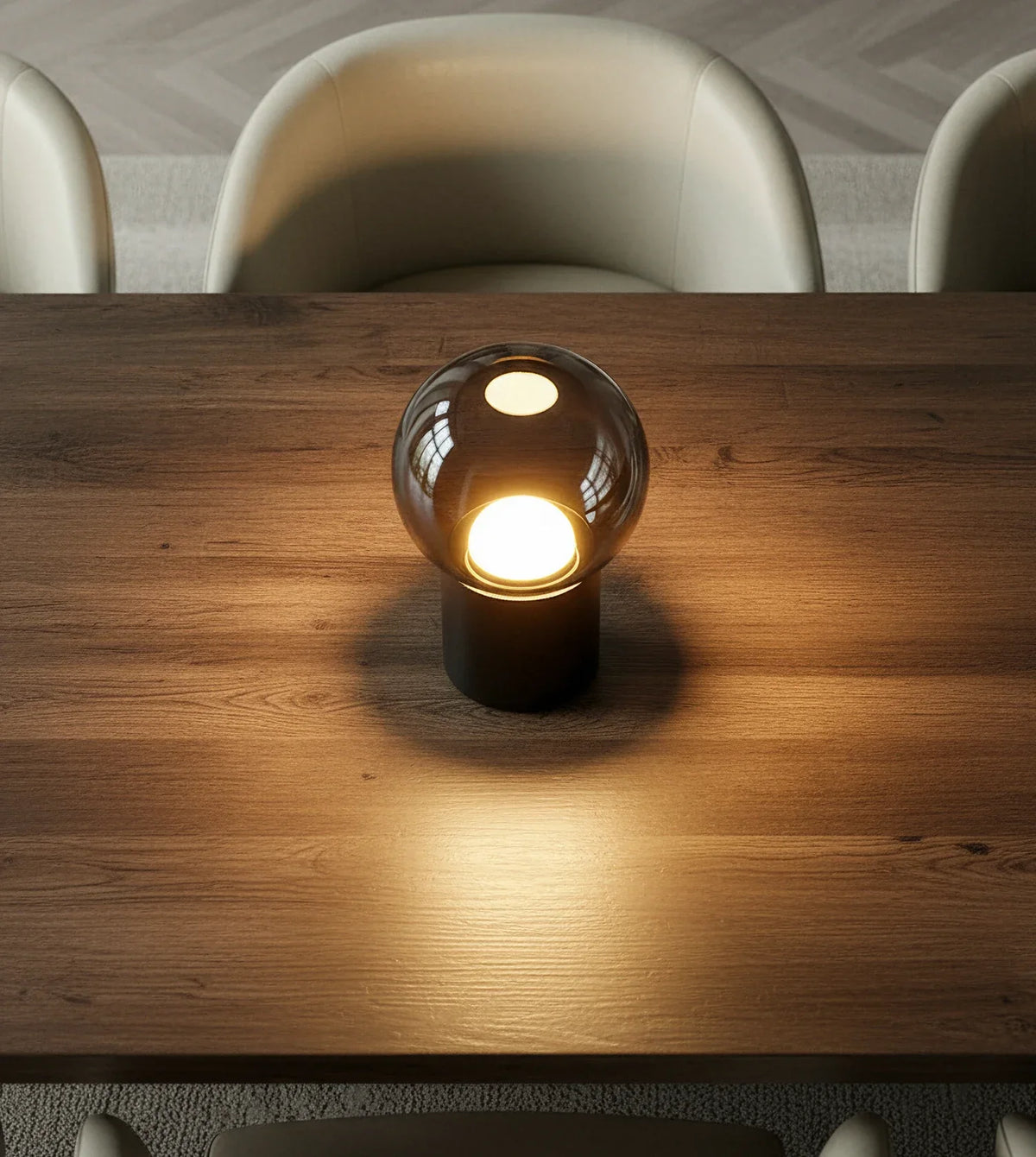 Frost | Globe Table Lamp with Smoked Glass Shade