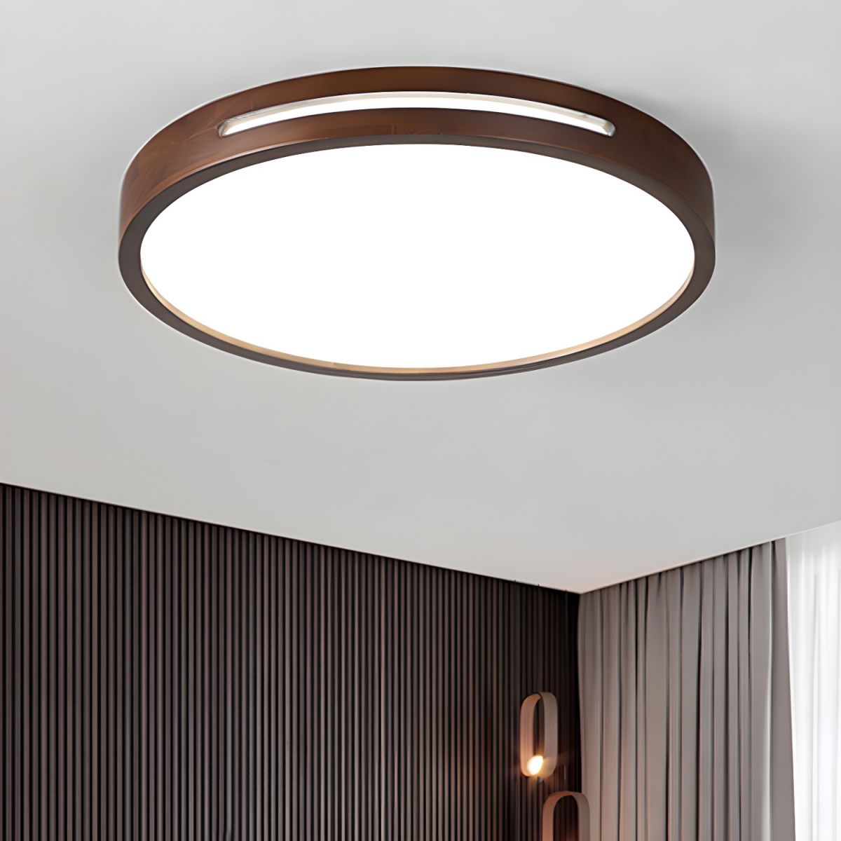Winterwood | Round Flush Mount Ceiling Light with Wood Trim