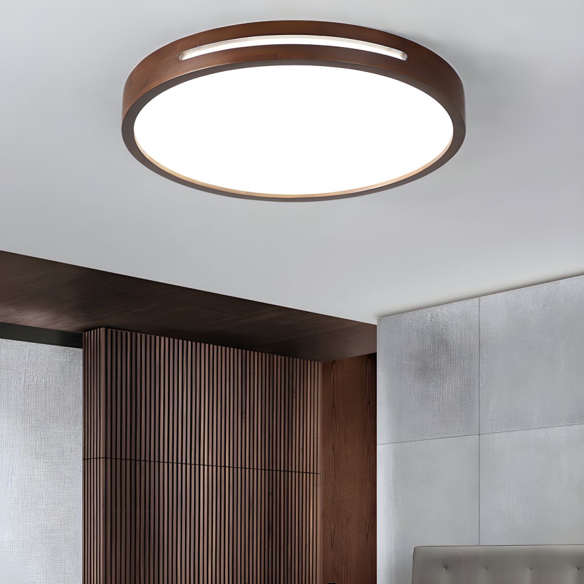 Winterwood | Round Flush Mount Ceiling Light with Wood Trim