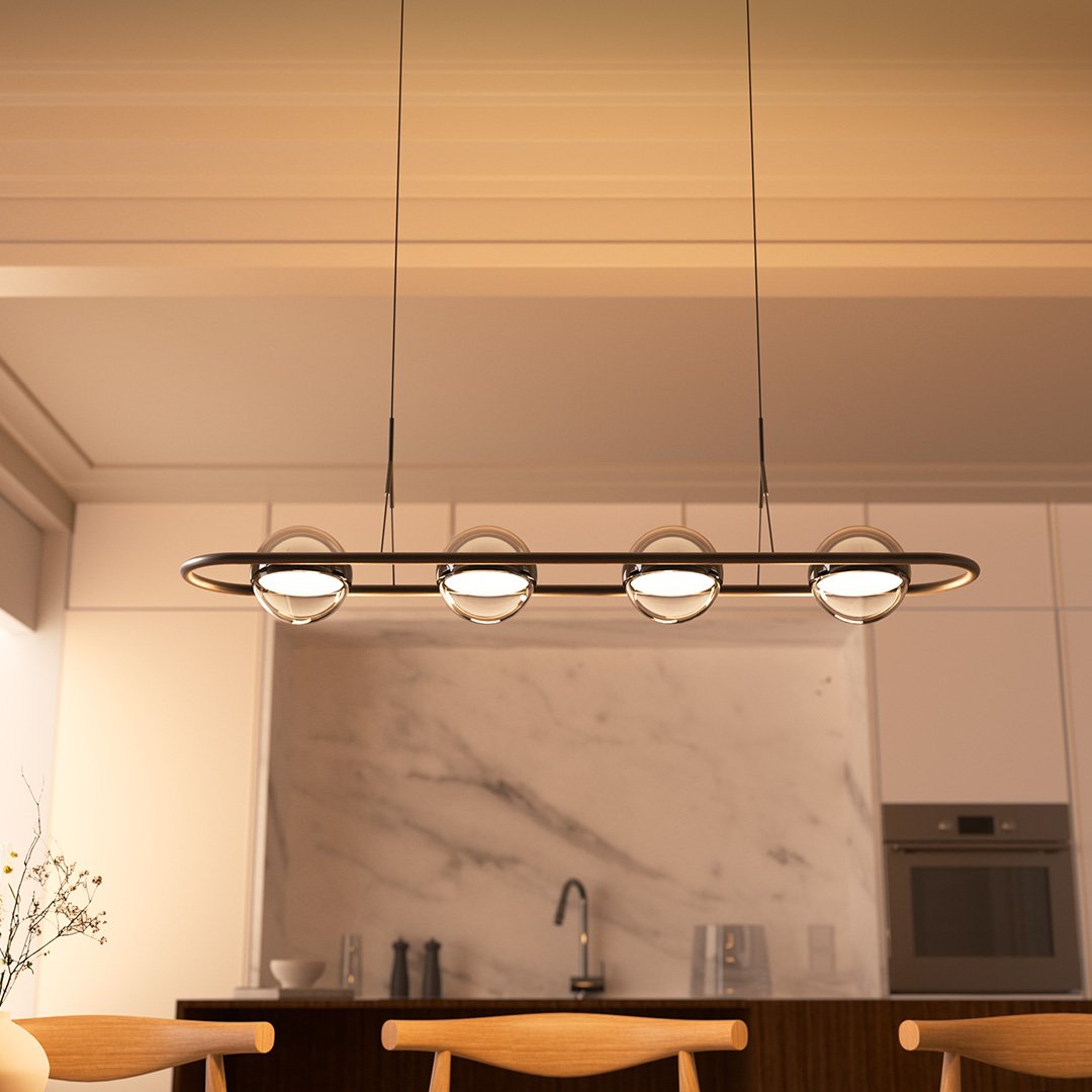 Lyrath | Four-Light Pendant Fixture with Glass Spheres