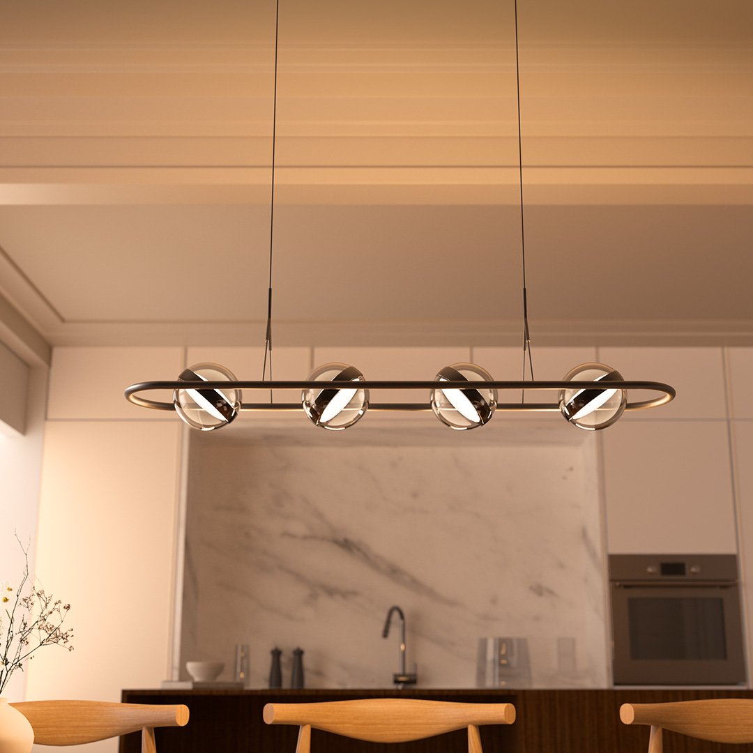 Lyrath | Four-Light Pendant Fixture with Glass Spheres