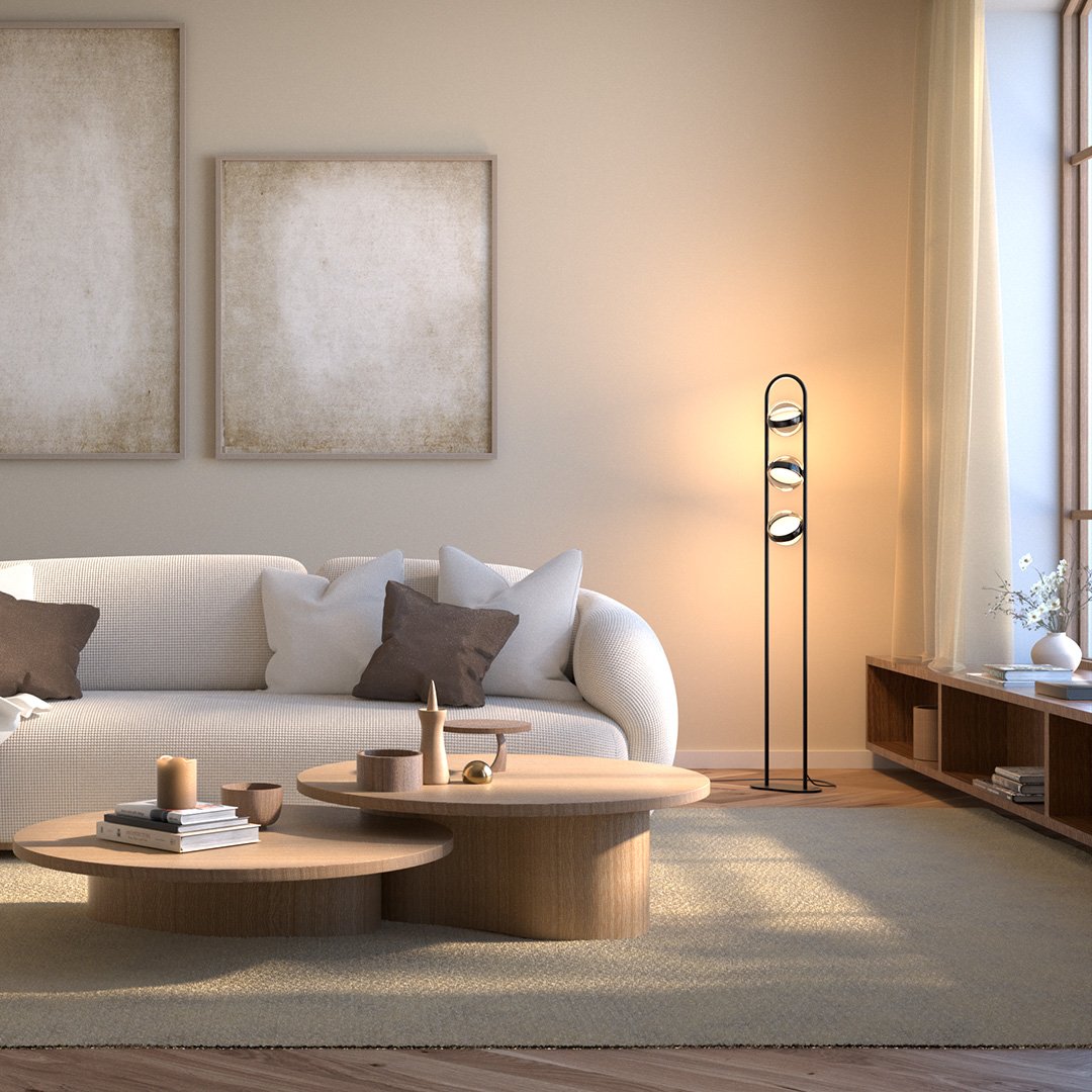 Vimbry | LED Floor Lamp with Glass Spheres