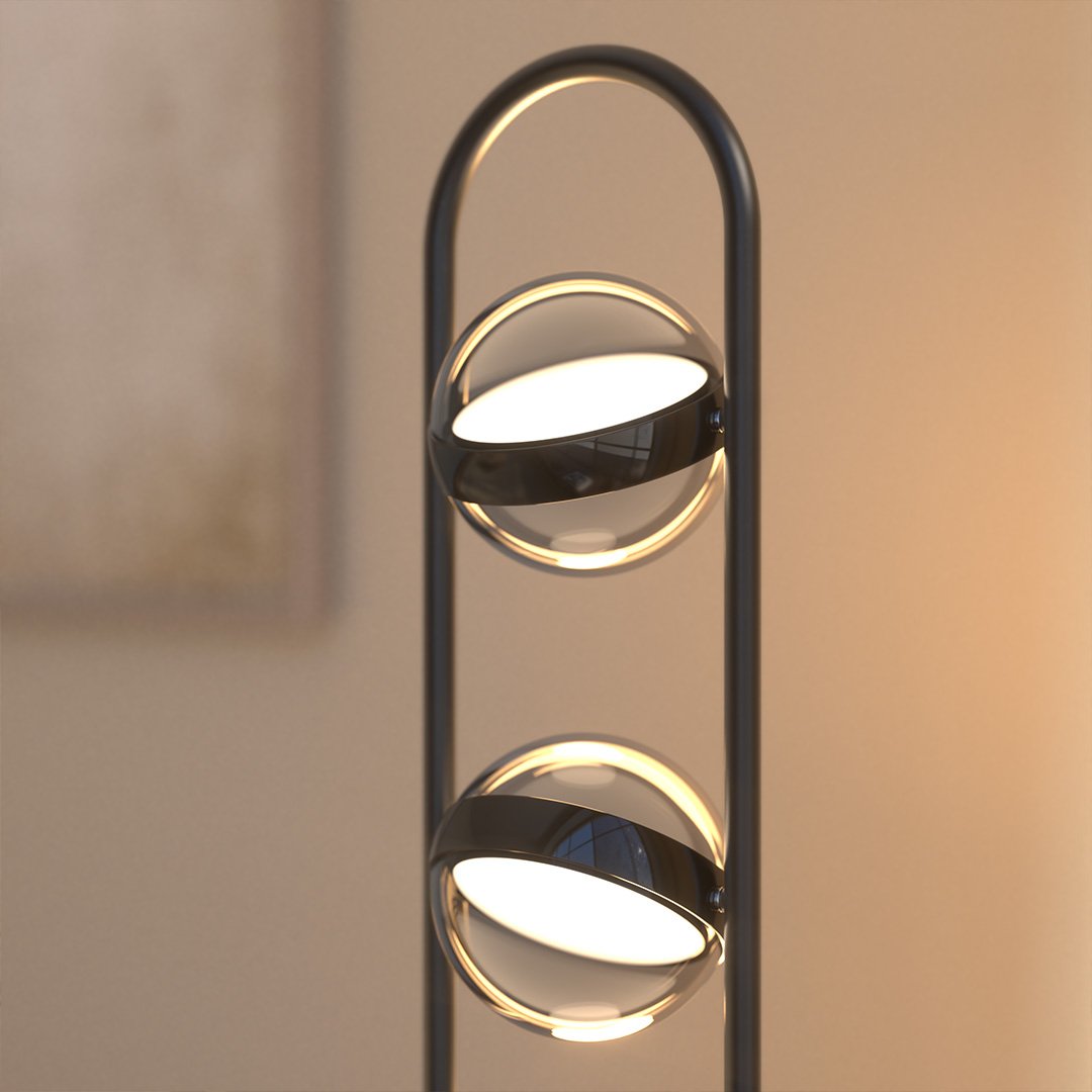 Vimbry | LED Floor Lamp with Glass Spheres