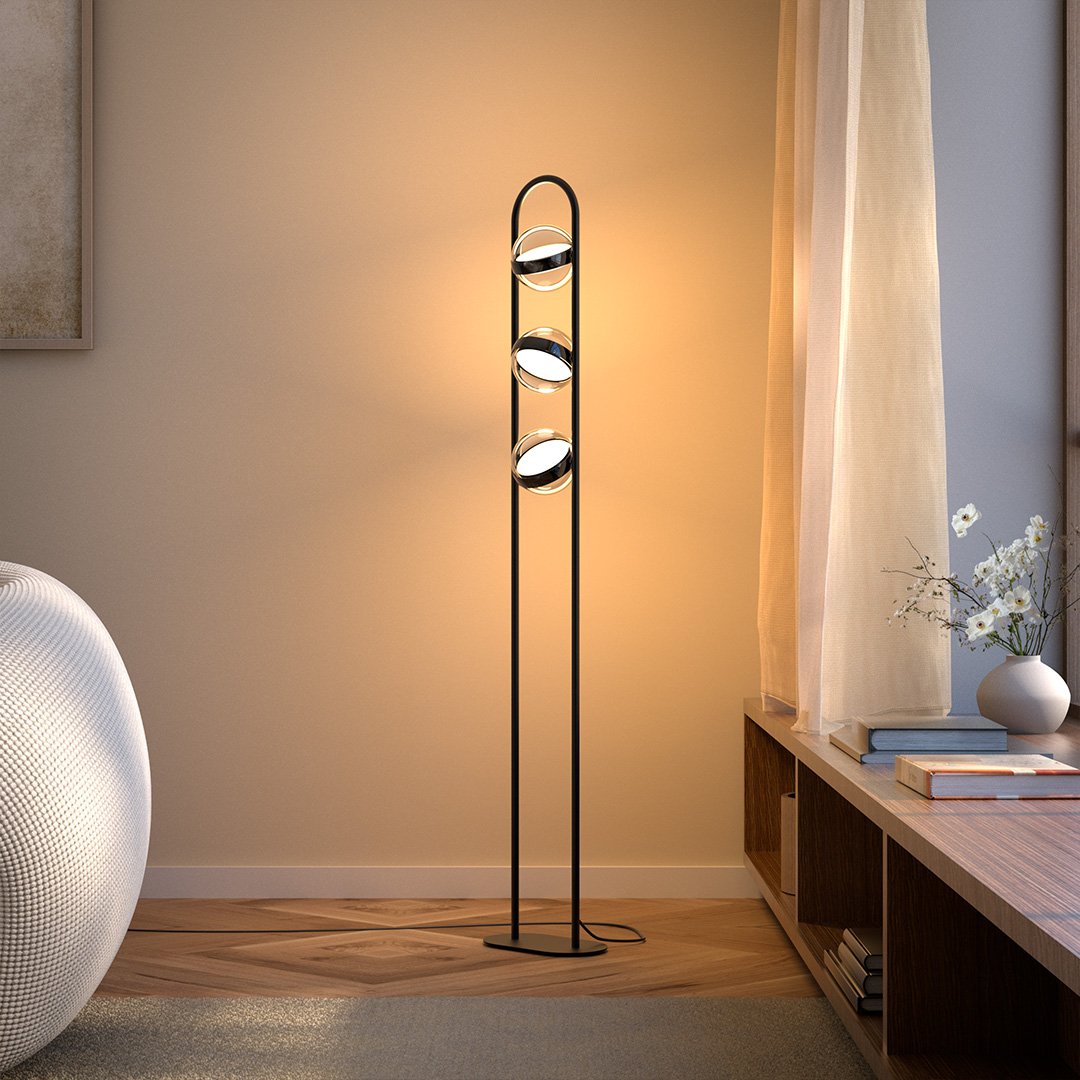 Vimbry | LED Floor Lamp with Glass Spheres