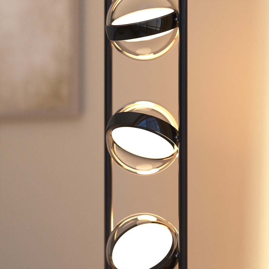 Vimbry | LED Floor Lamp with Glass Spheres