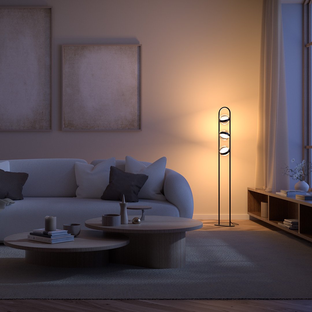 Vimbry | LED Floor Lamp with Glass Spheres