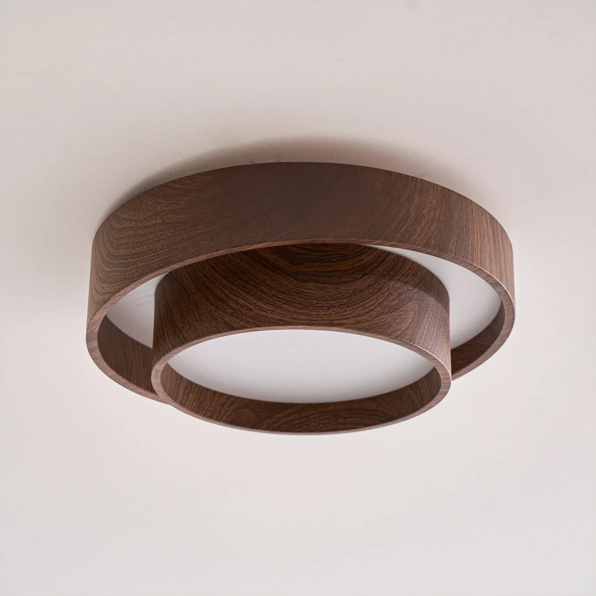 Quasar | Walnut-Tone Ceiling Light with Integrated LED
