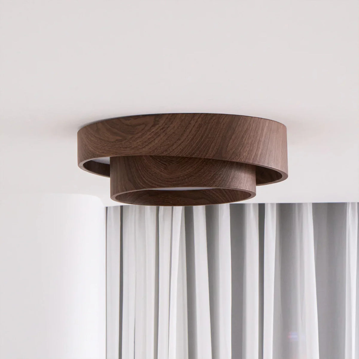 Quasar | Walnut-Tone Ceiling Light with Integrated LED