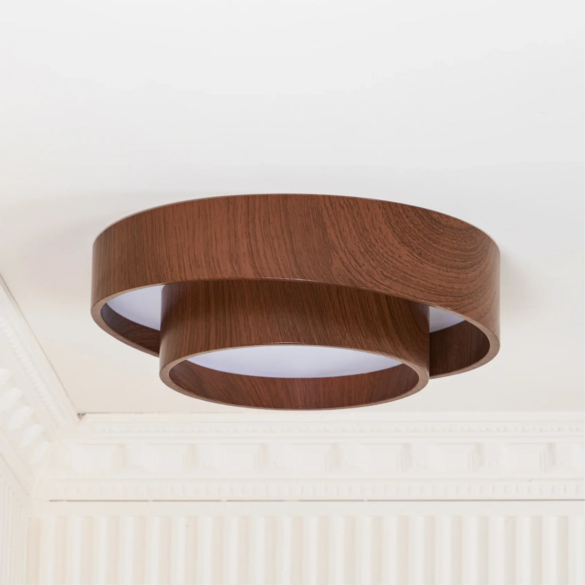 Quasar | Walnut-Tone Ceiling Light with Integrated LED