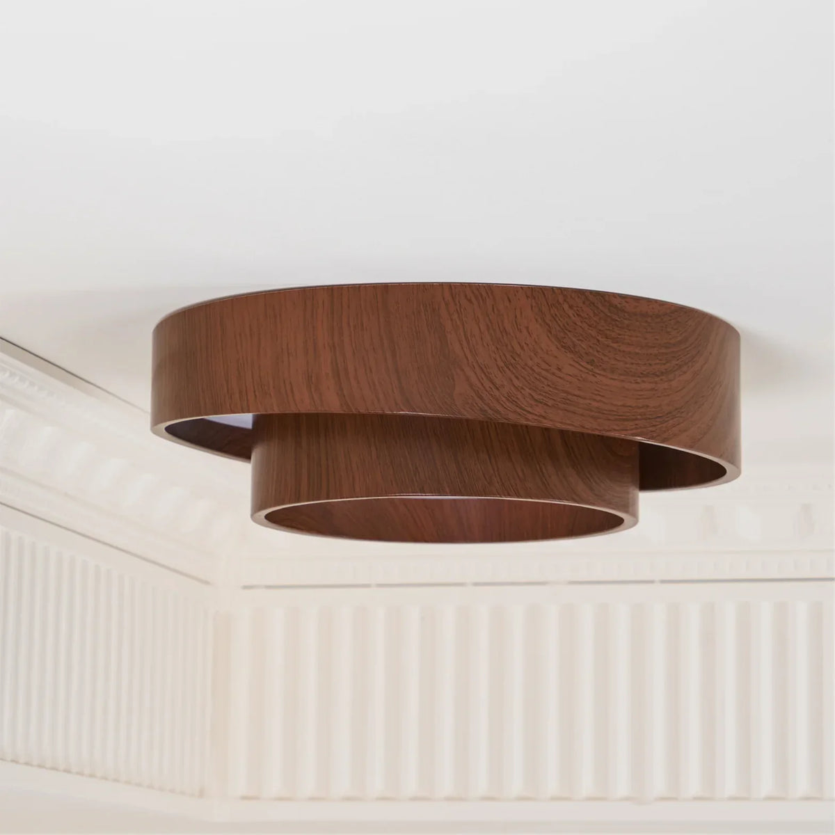 Quasar | Walnut-Tone Ceiling Light with Integrated LED