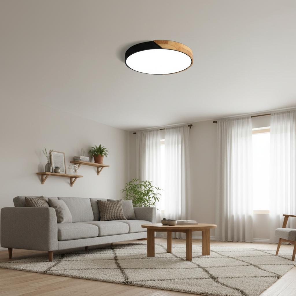Brynmoor | LED Ceiling Light with Wood Accent
