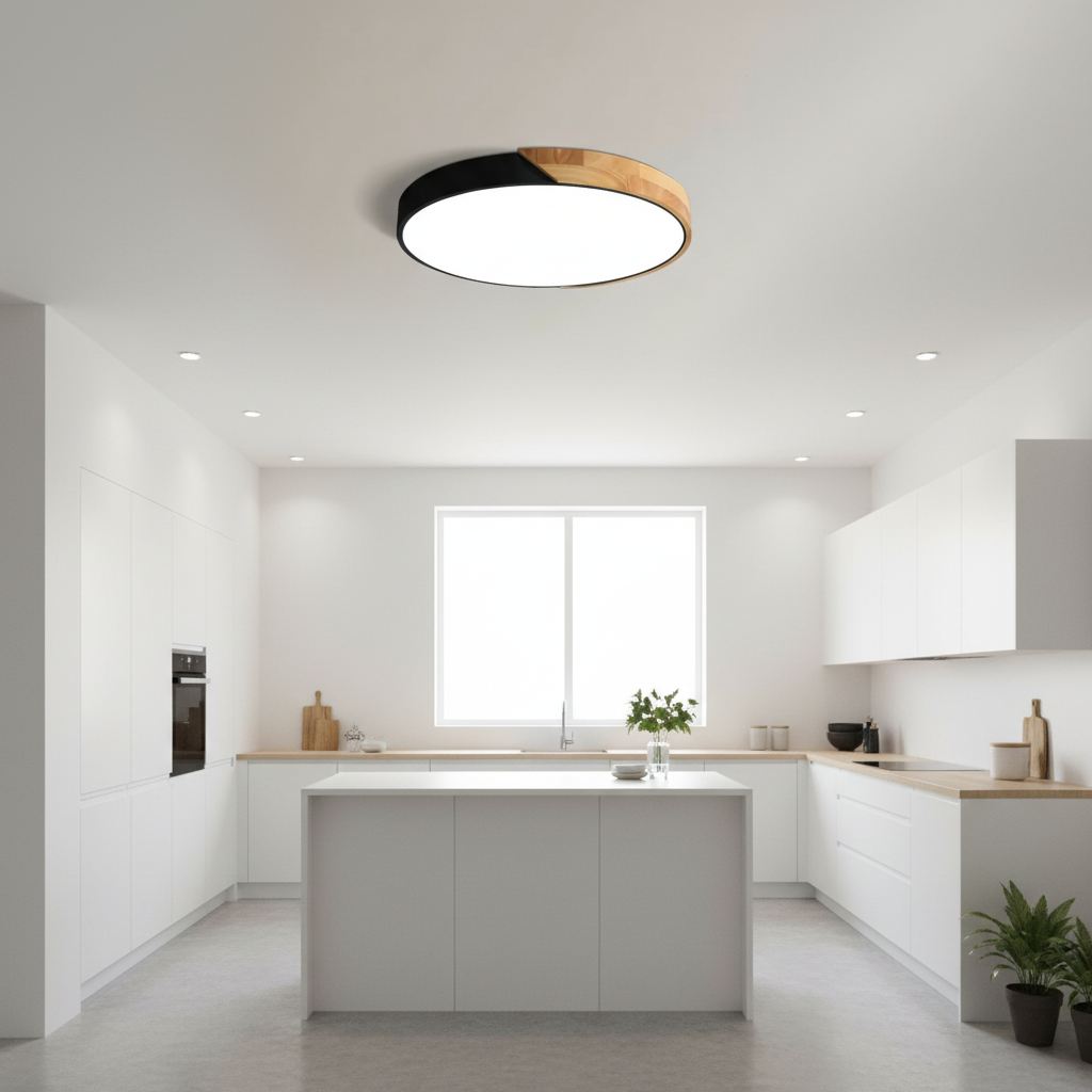 Brynmoor | LED Ceiling Light with Wood Accent