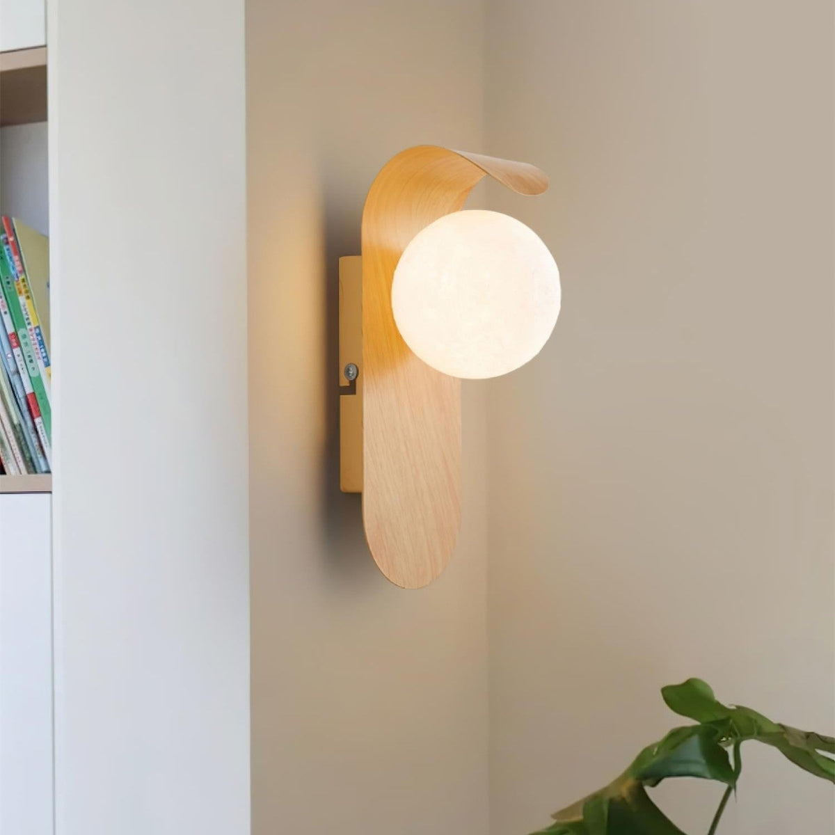 Penbrook | Wood and Frosted Glass Wall Light