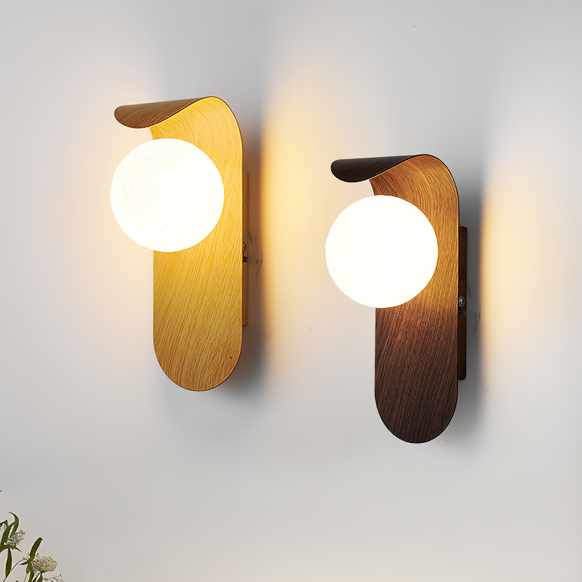 Penbrook | Wood and Frosted Glass Wall Light