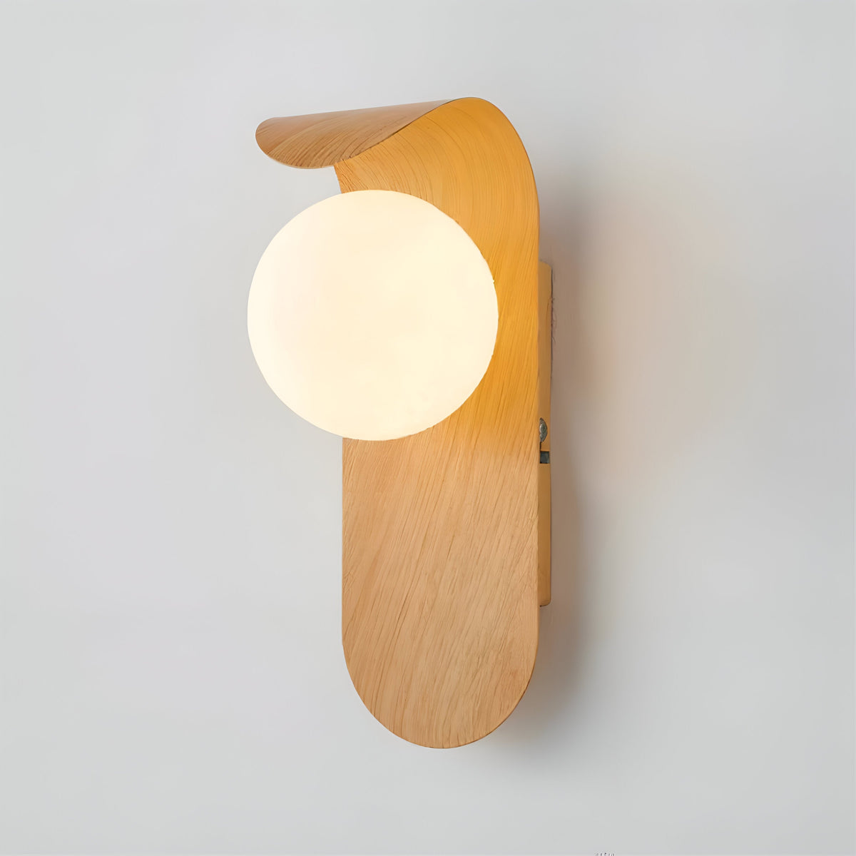 Penbrook | Wood and Frosted Glass Wall Light