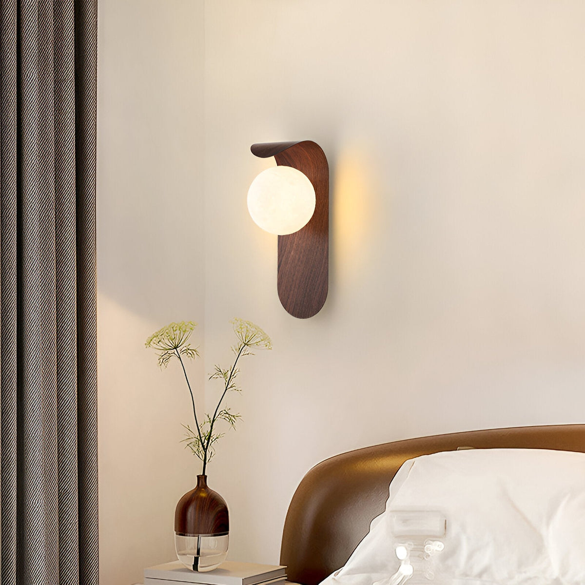 Penbrook | Wood and Frosted Glass Wall Light
